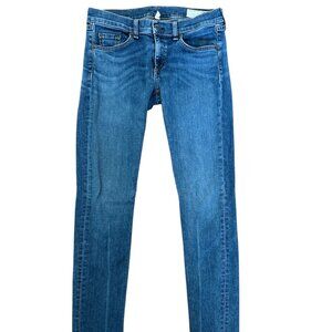 Rag Bone Dre Keiko Skinny Boyfriend Jeans Women Size 27 Blue Cutoff Raw Rag Hem